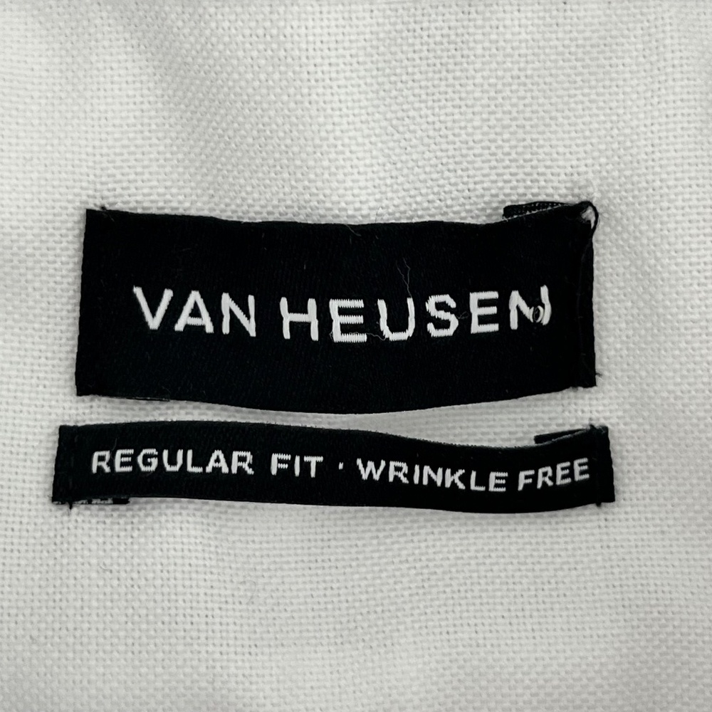 Van Heusen Mens 17.5 Button Down Shirt White Oeko Tex Regular‎ Fit Wrinkle Free - Picture 3 of 10